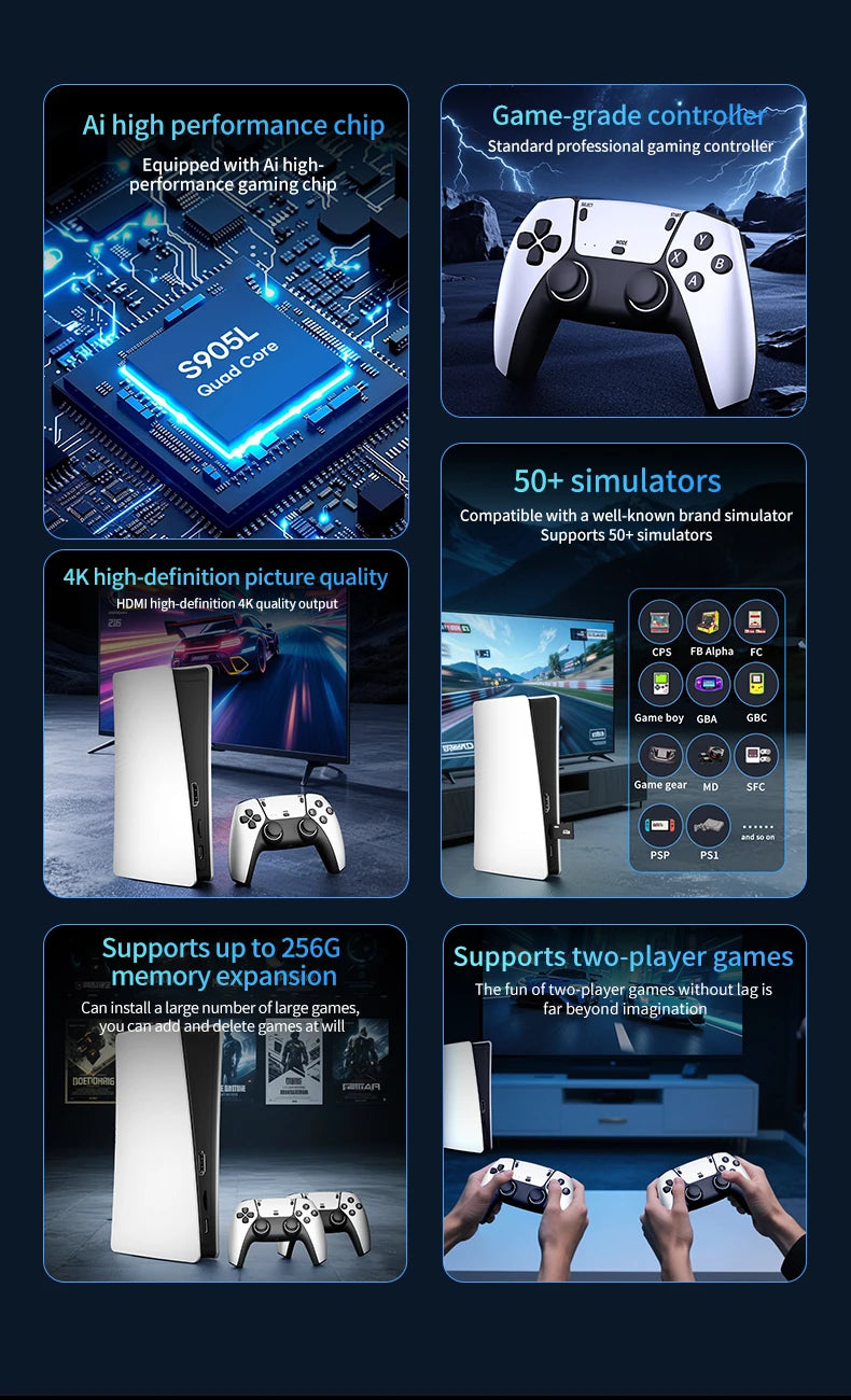 Consola RS5 TV Game (4K, Dual Stick Wireless Controller)