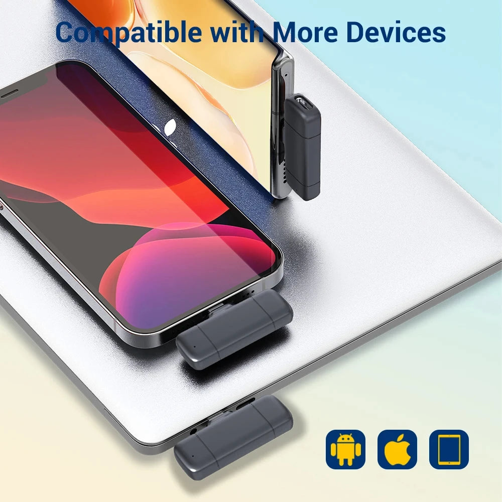 Microfone Lapela Stereo Wireless (C/ Estojo de Carregamento)