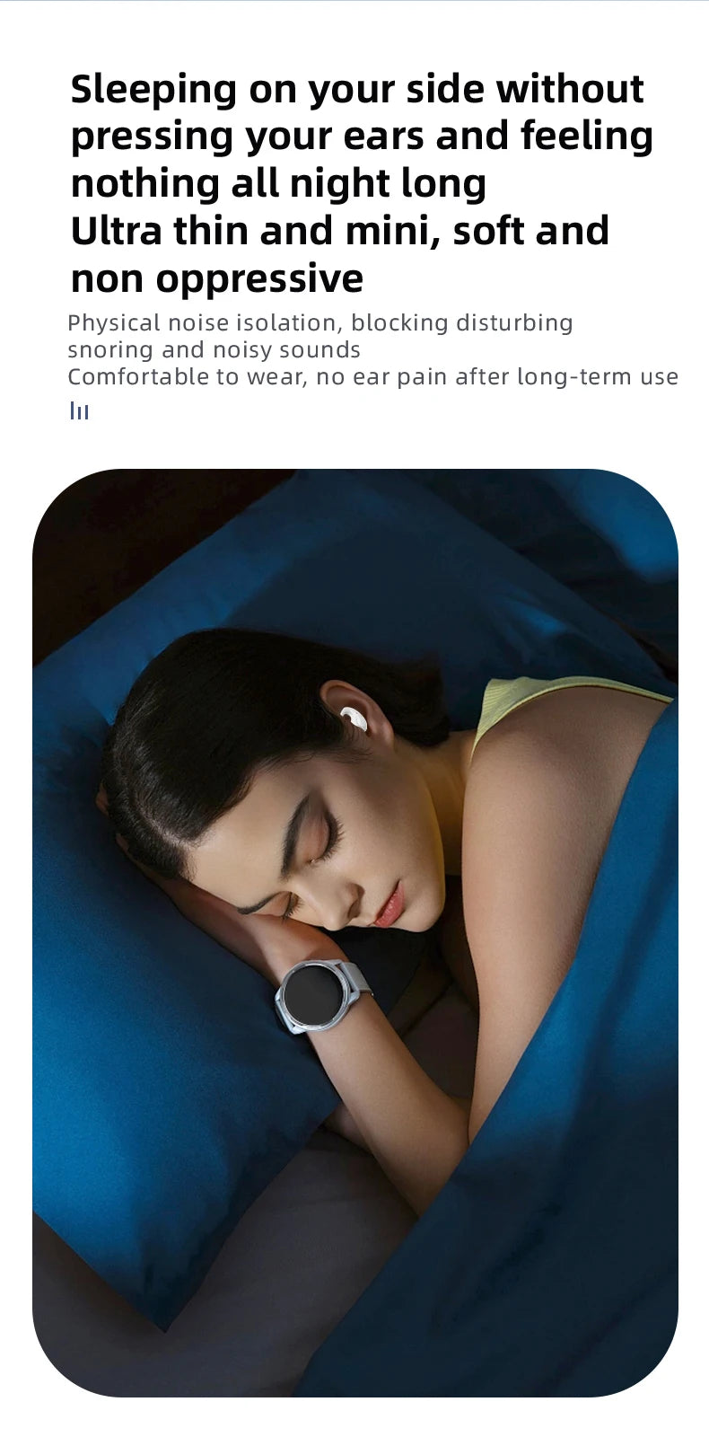 T70 Wireless Earbuds (Sleeping Headphones, Comfort Fit)