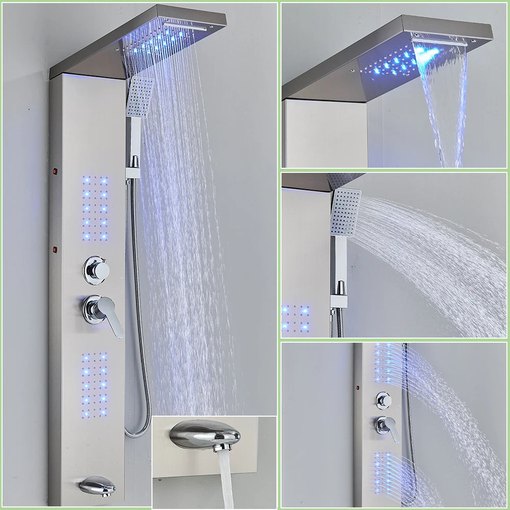 Painel de Duche LED Multifuncional (SPA Massagem e Cascata)
