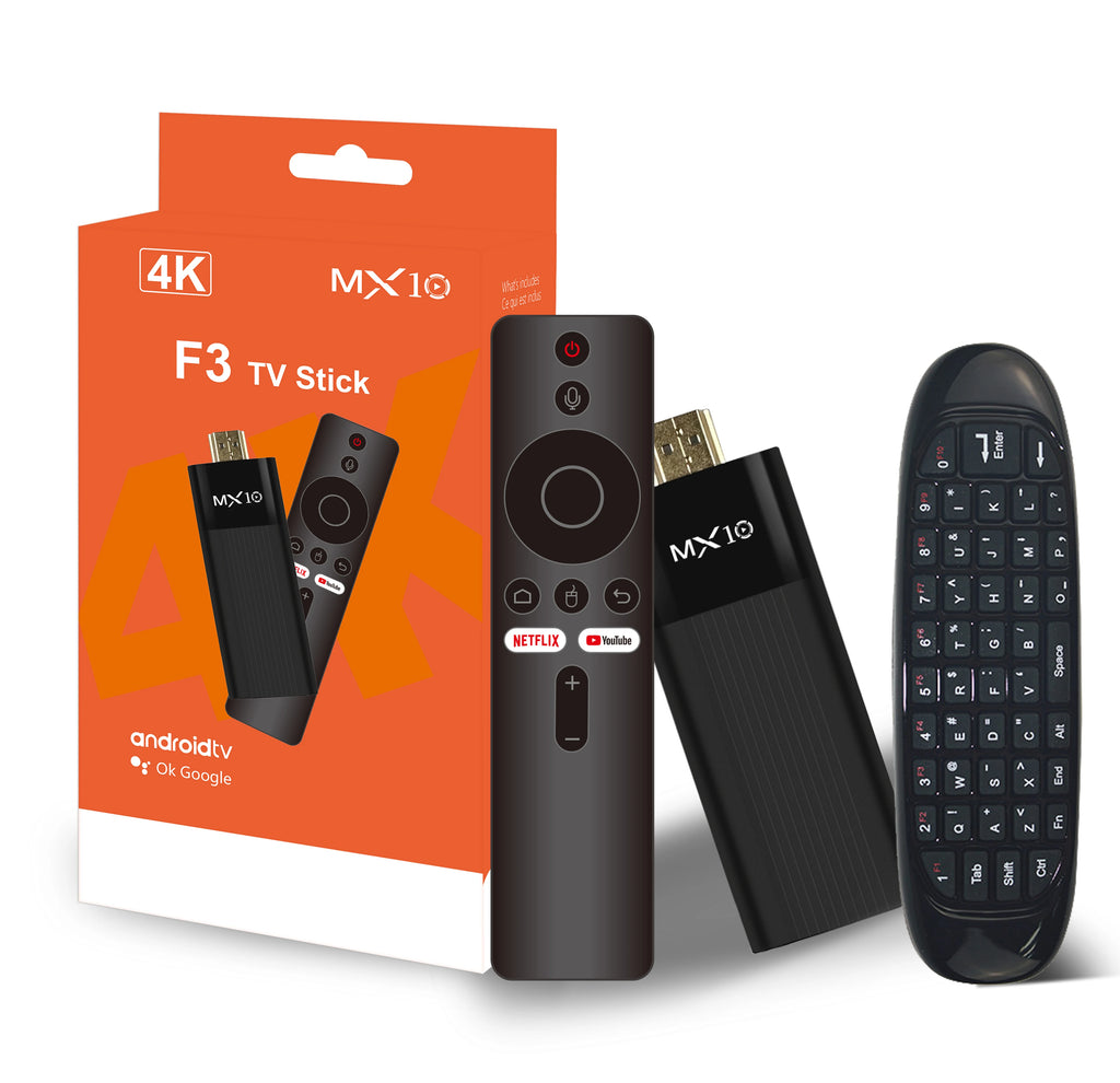 TV Stick/Box MX10-F3 Android 13.0 – H313 Quad Core, WiFi 6 e 8K Decoding (Streaming Ultra HD)