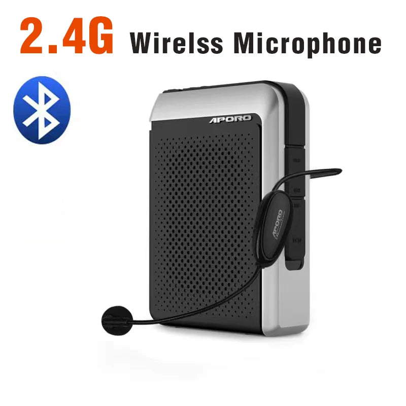 Amplificador de Voz Portátil 30W (2.4G/Bluetooth) para Professores e Guias