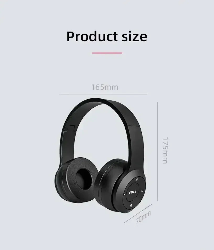 P47 Foldable Wireless Bluetooth Headphone (Bass HiFi)
