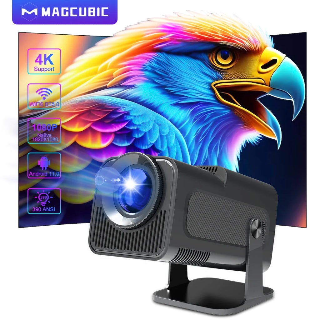 Projetor Portátil Magcubic HY320 (Upgrade HY300) – Nativo 1080P, Android 11, Dual WiFi 6 e 4K Decoding
