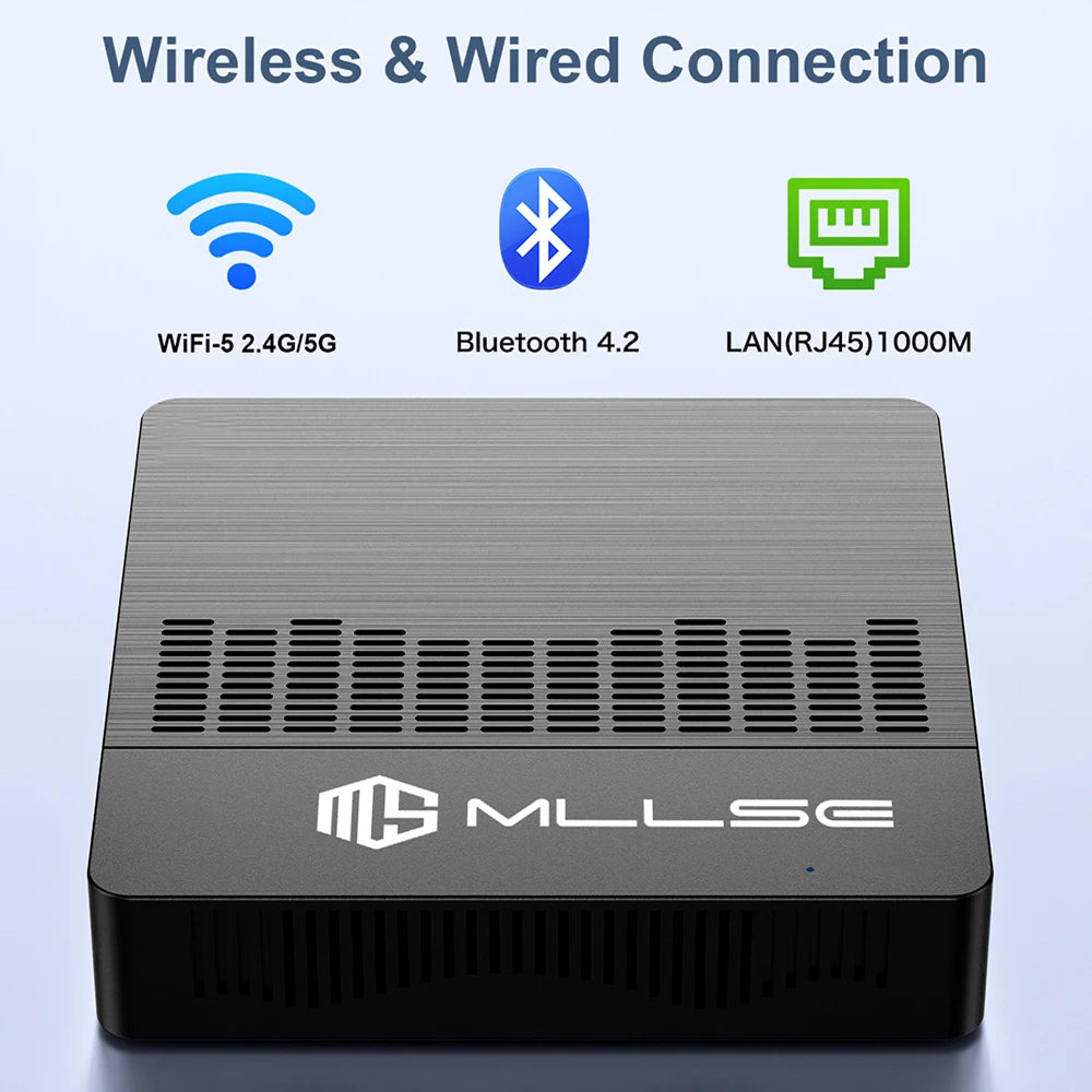 MLLSE M2 Air Mini PC (Intel N4000/J3710, WiFi Dual-Band)