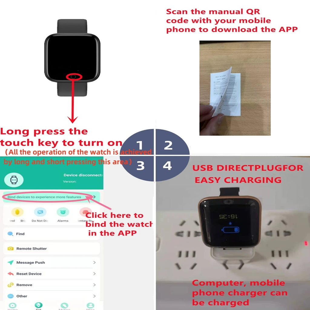 Smart Band Fitness (Controlo de Música e Monitor de Passos) - Compatível com Android/iOS