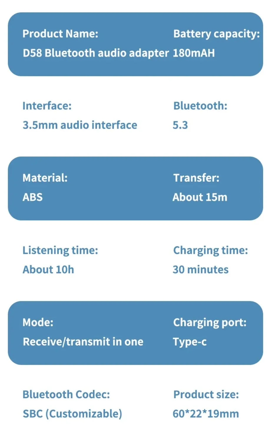 Adaptador Bluetooth 2-em-1 (Transmissor e Recetor 5.3)