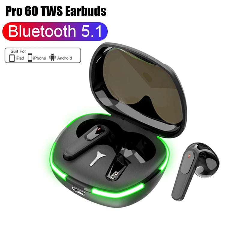Pro 60 TWS Fone Bluetooth Headphones (ANC, IPX7 Waterproof)