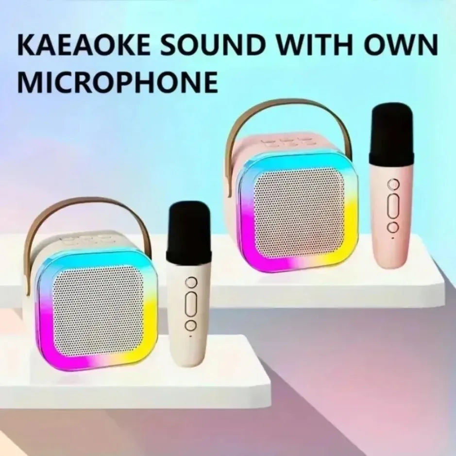 Máquina de Karaoke Portátil Bluetooth 5.3 com 2 Microfones