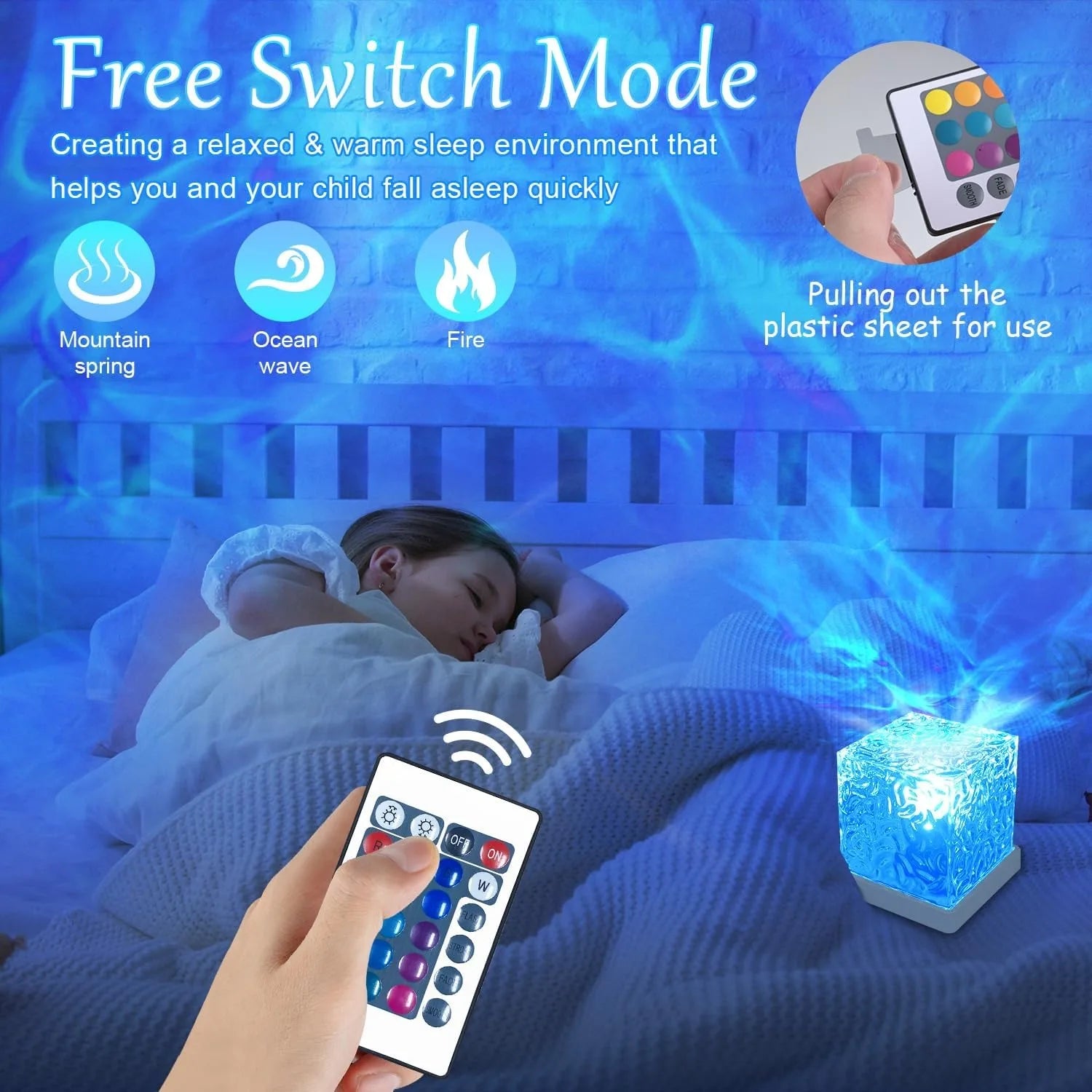 Projetor Luminor Cube Onda Oceânica 3D (16 Cores, Controlo App) – Leano Shop