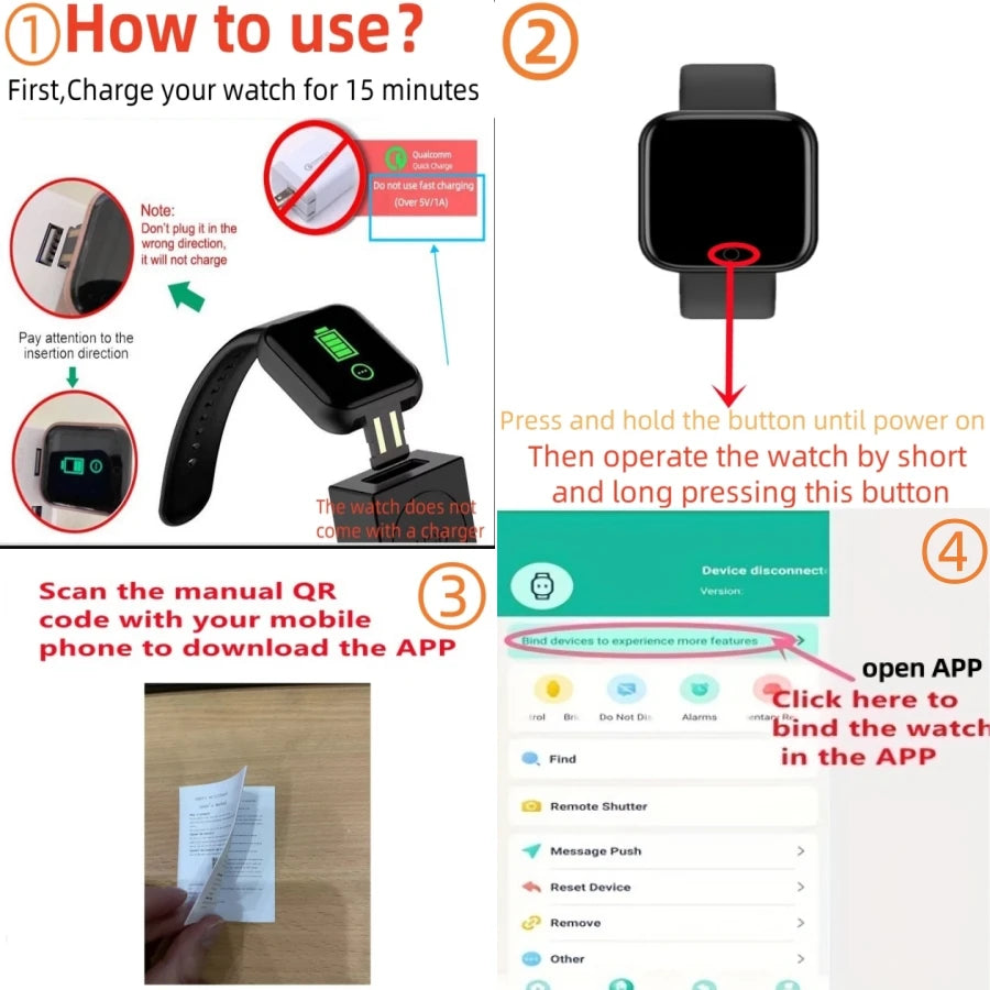 Smart Band Fitness (Controlo de Música e Monitor de Passos) - Compatível com Android/iOS