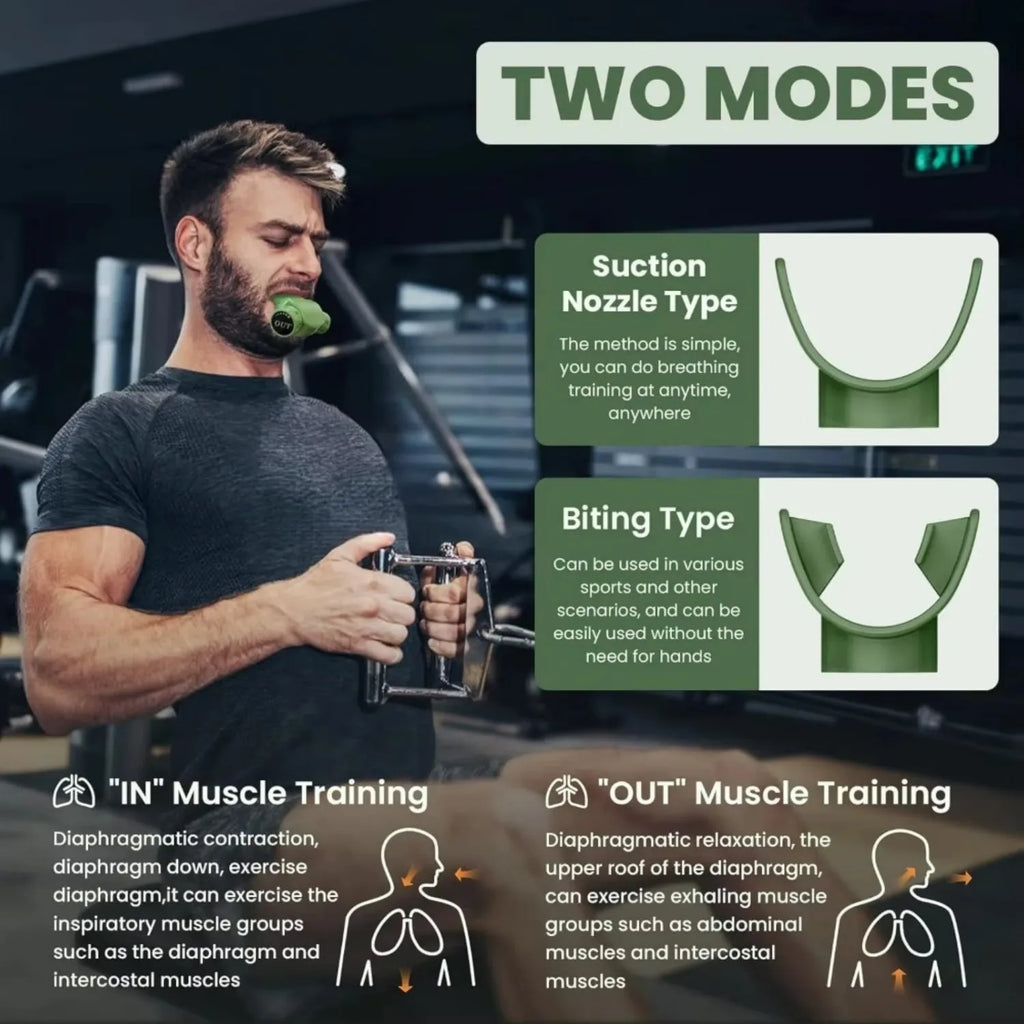 Exercitador Pulmonar Portátil (8 Níveis) – Treinamento Respiratório e Fortalecimento Muscular (Fitness, Yoga, Natação)