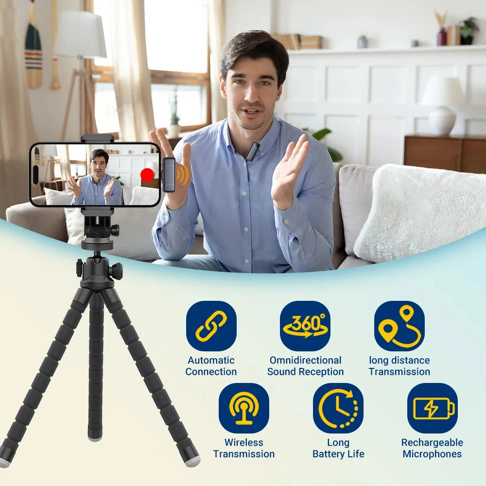 Microfone de Lapela Wireless K6 (Portátil Bluetooth)