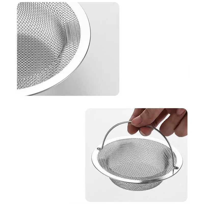 Filtro de Pia de Cozinha em Aço Inoxidável (Cesto de Resíduos com Alça)