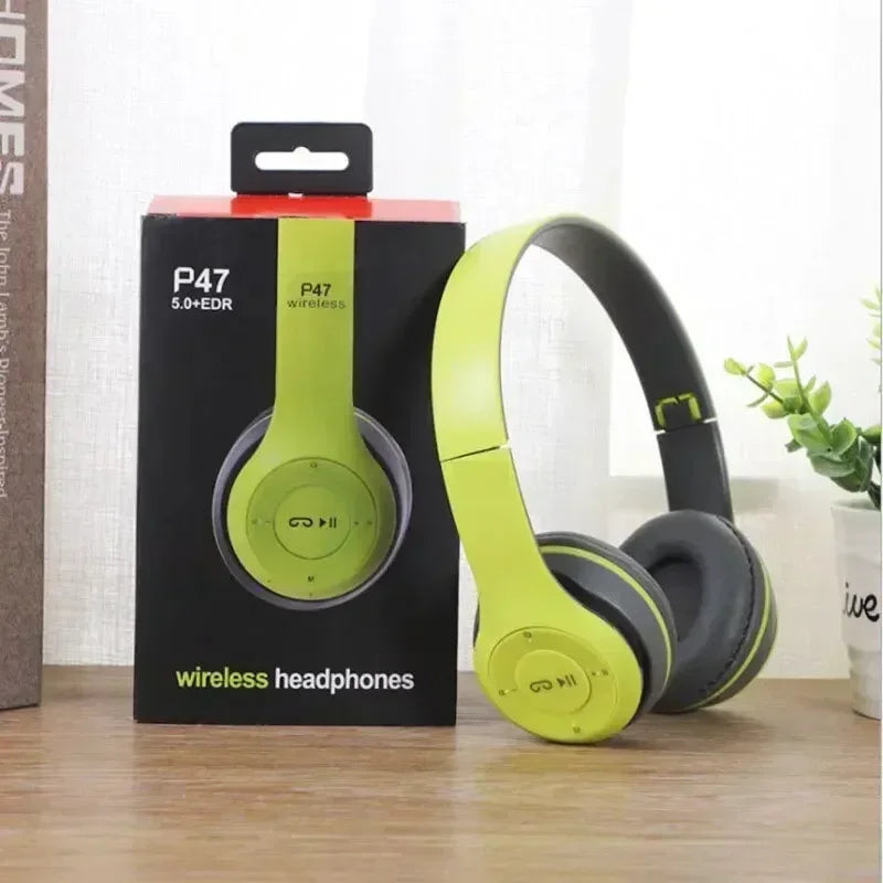 P47 Foldable Wireless Bluetooth Headphone (Bass HiFi)