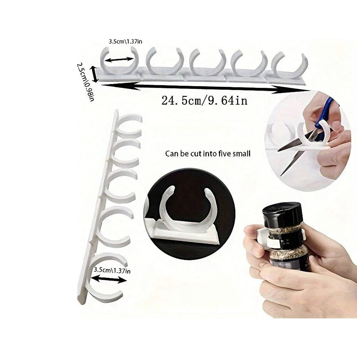 Suporte Adesivo 20 Pçs para Frascos de Temperos – Economia de Espaço para Cozinha