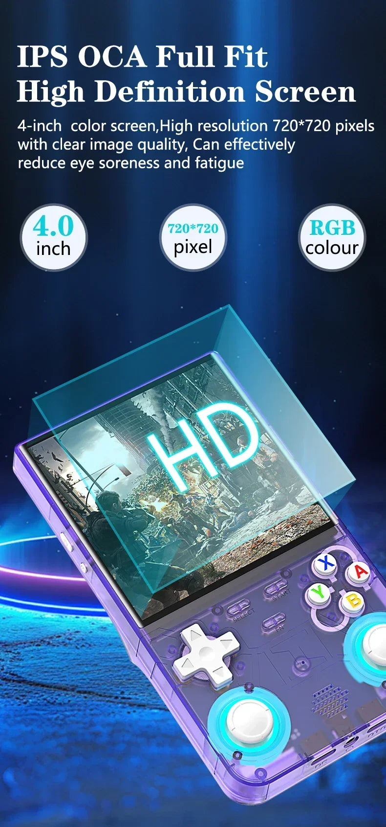 Consola Retro R36Ultra Handheld (WIFI, Ecrã 4 Polegadas)