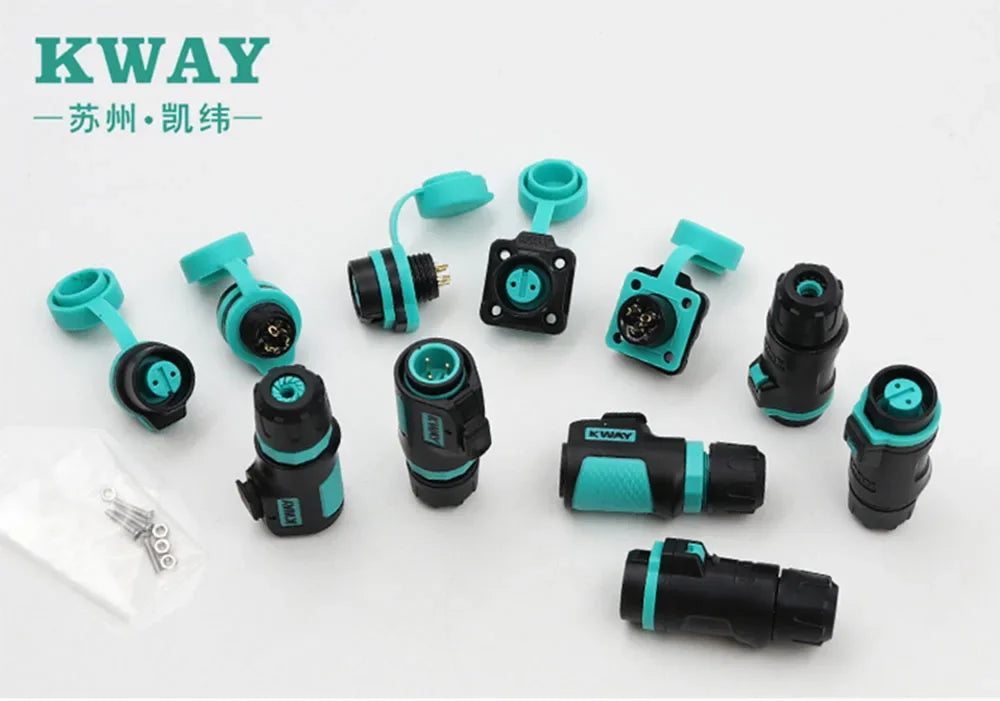 Conector de Aviação Plástico M16 KWAY K16 (2-9 Pinos, IP68)