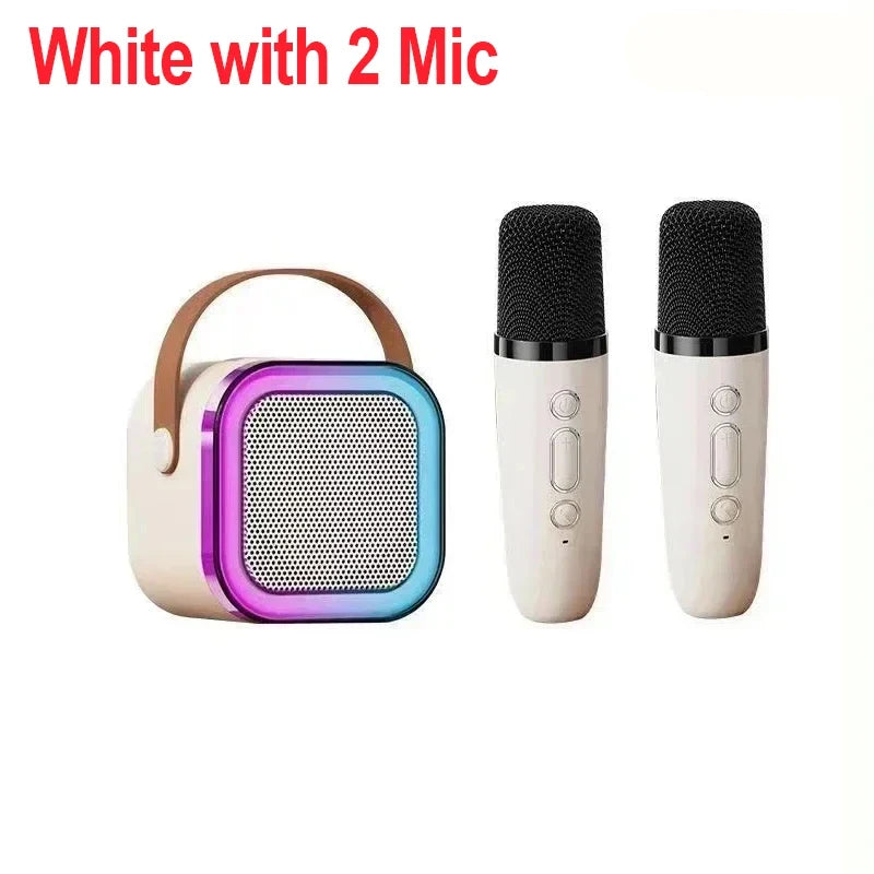 Máquina de Karaoke Portátil Bluetooth 5.3 com 2 Microfones
