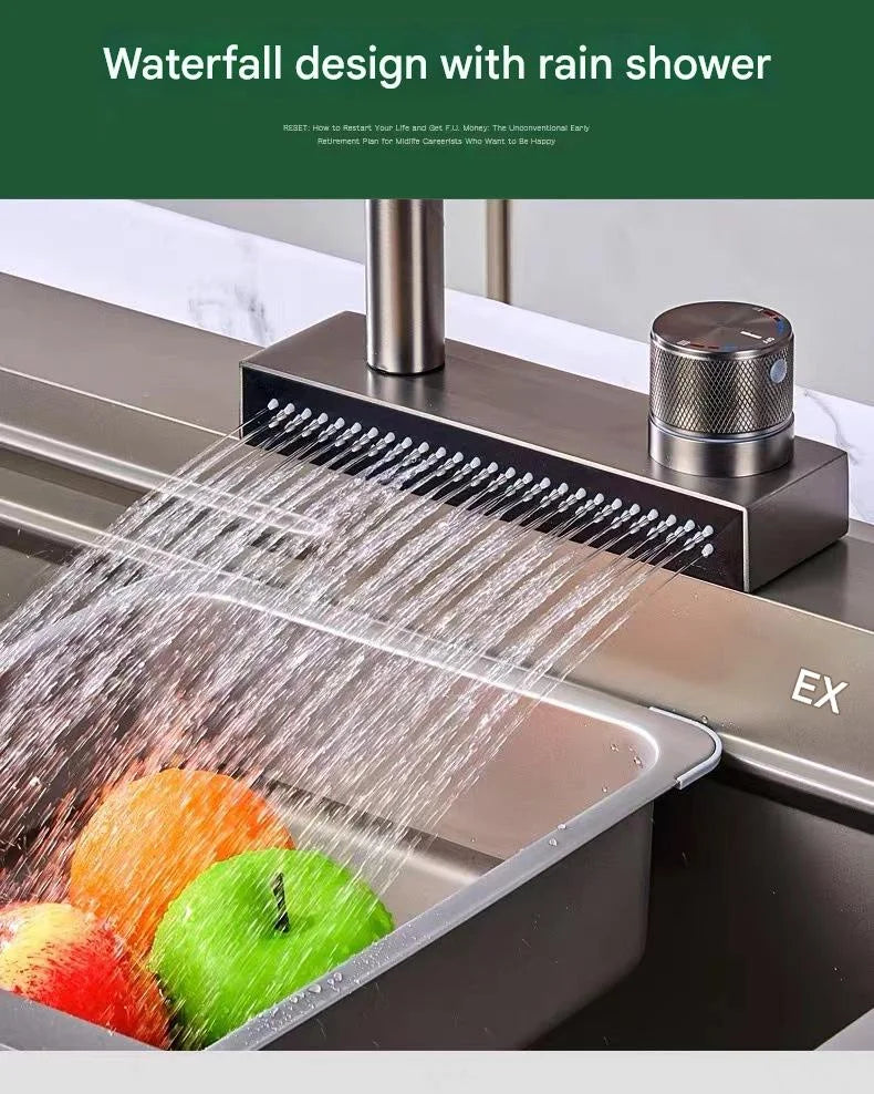 Torneira de Cozinha Casacata Pull Down (Misturador Quente/Frio)