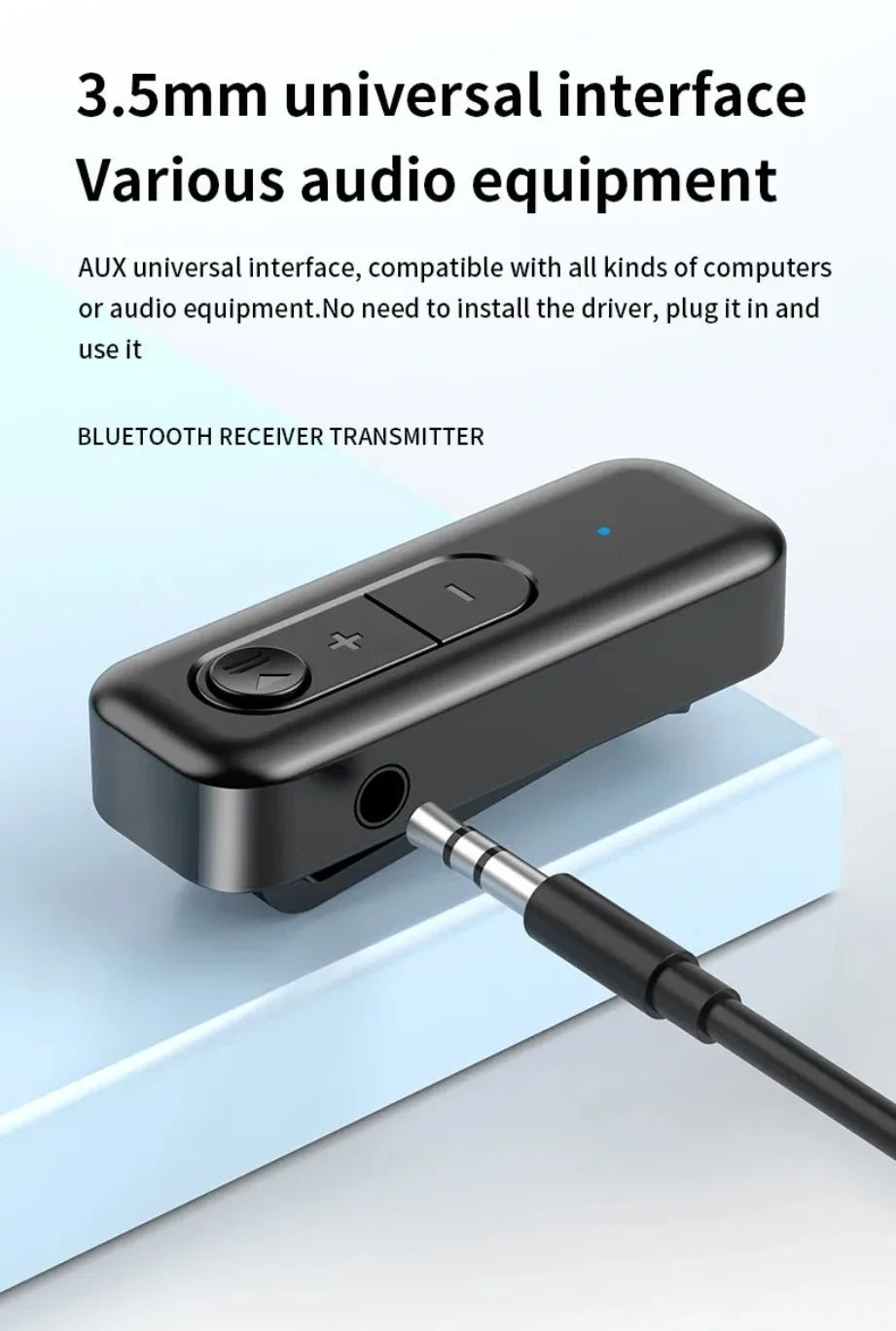 Adaptador Bluetooth 2-em-1 (Transmissor e Recetor 5.3)