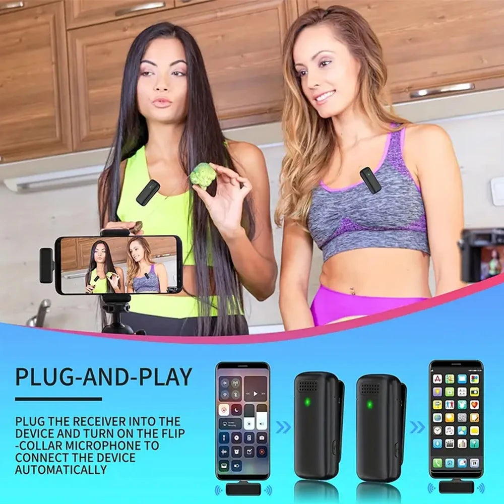 Microfone de Lapela Wireless K6 (Portátil Bluetooth)