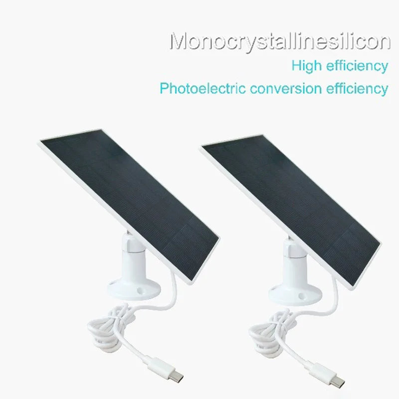 Painel Solar de 10W (5V) com Saída Tipo-C – Carregamento Contínuo para Câmaras de Vigilância e Segurança