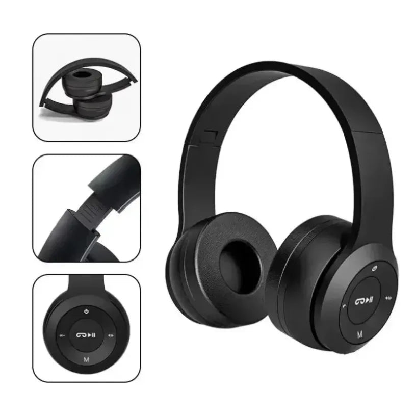 P47 Foldable Wireless Bluetooth Headphone (Bass HiFi)