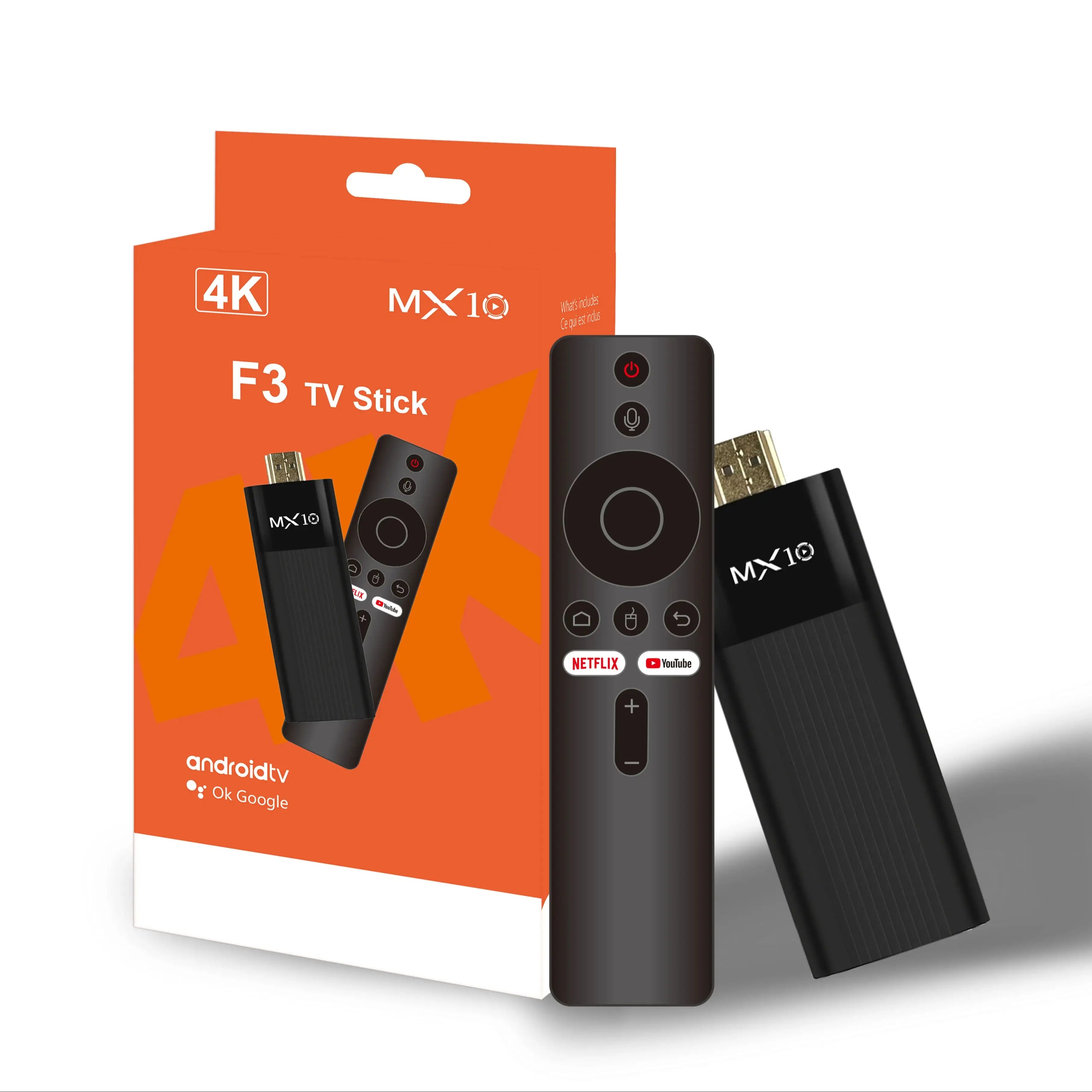 TV Stick/Box MX10-F3 Android 13.0 – H313 Quad Core, WiFi 6 e 8K Decoding (Streaming Ultra HD)