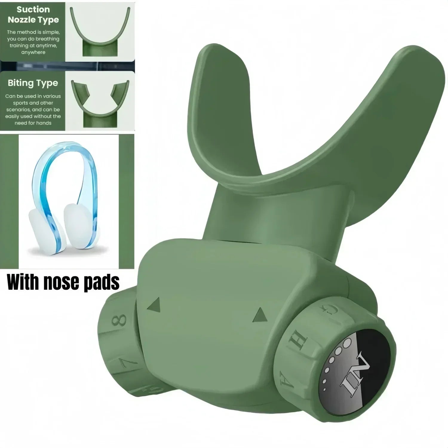 Exercitador Pulmonar Portátil (8 Níveis) – Treinamento Respiratório e Fortalecimento Muscular (Fitness, Yoga, Natação)