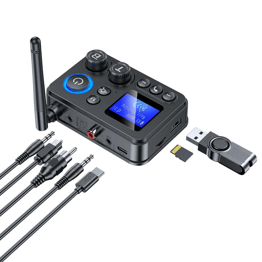 Transmissor/Recetor Bluetooth 5.4 GT87 (AUX/SPDIF/COAXIAL/TF)