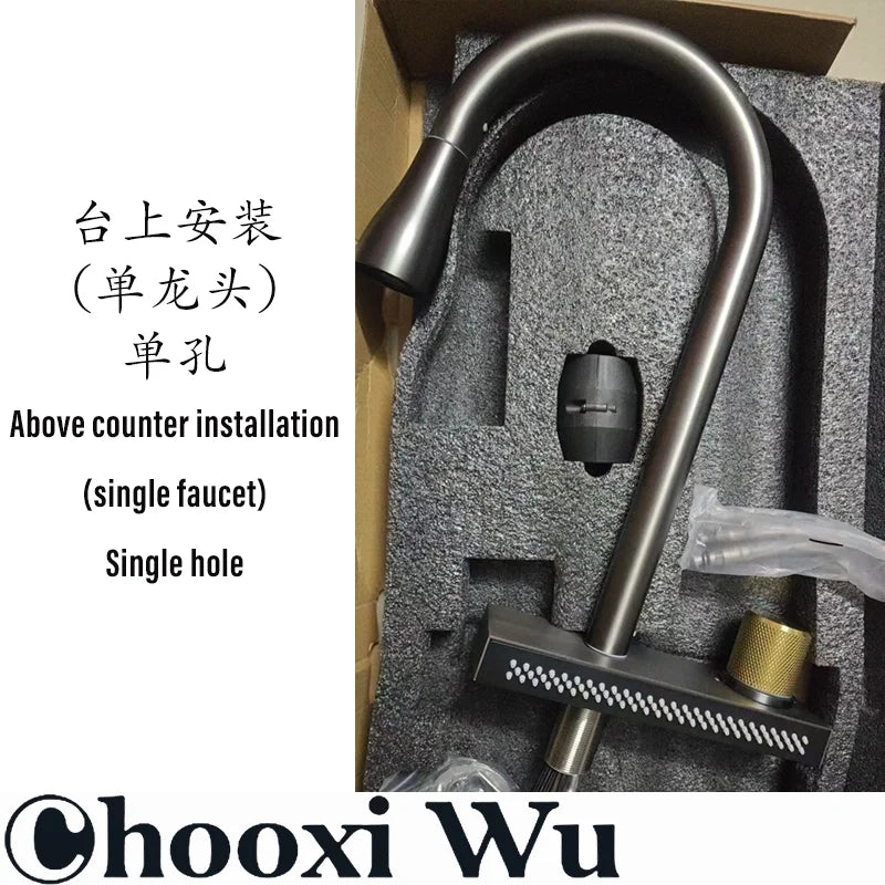 Torneira de Cozinha Casacata Pull Down (Misturador Quente/Frio)