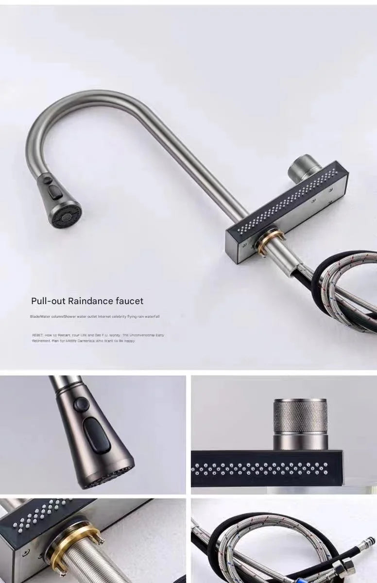 Torneira de Cozinha Casacata Pull Down (Misturador Quente/Frio)