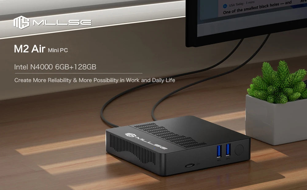 MLLSE M2 Air Mini PC (Intel N4000/J3710, WiFi Dual-Band)