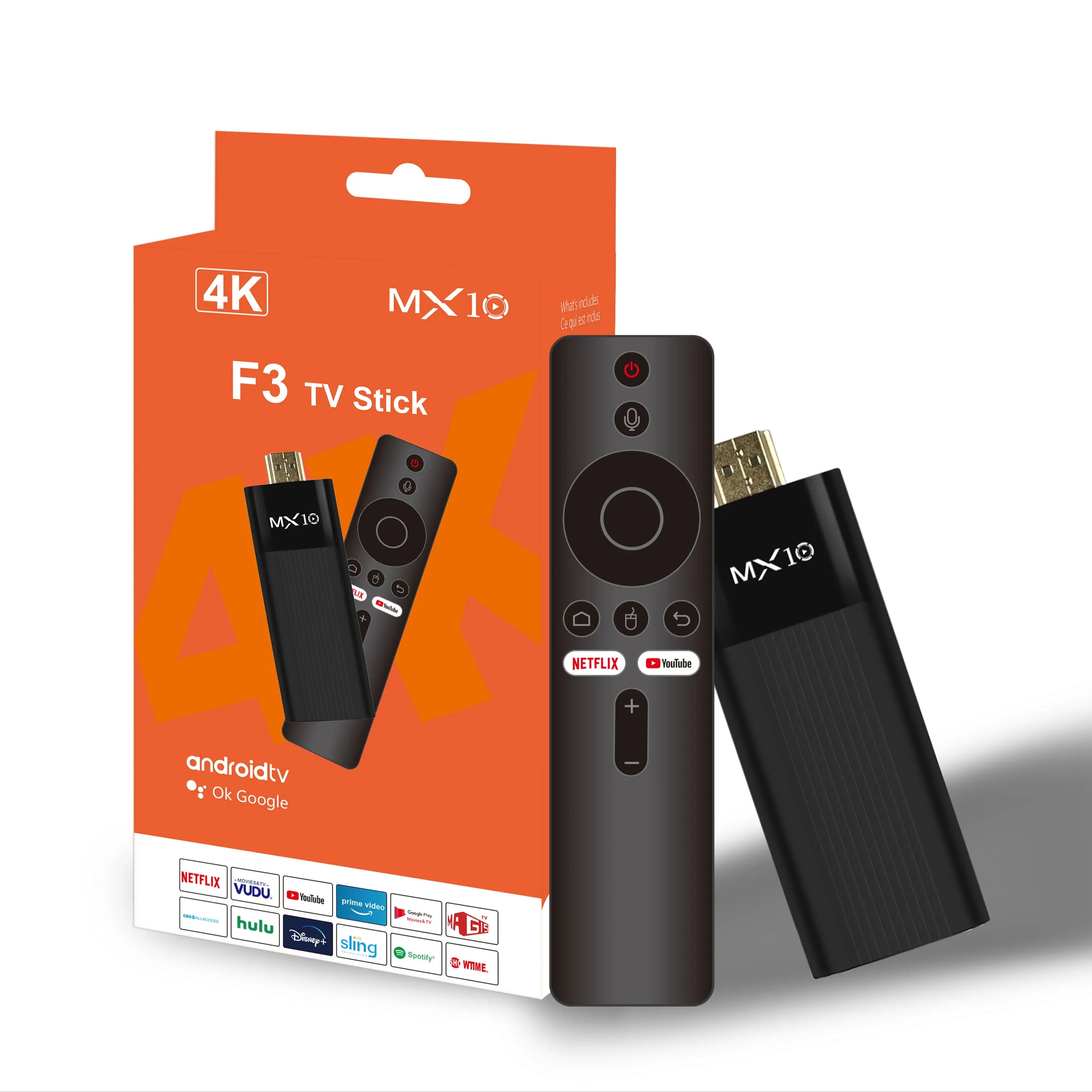 TV Stick/Box MX10-F3 Android 13.0 – H313 Quad Core, WiFi 6 e 8K Decoding (Streaming Ultra HD)