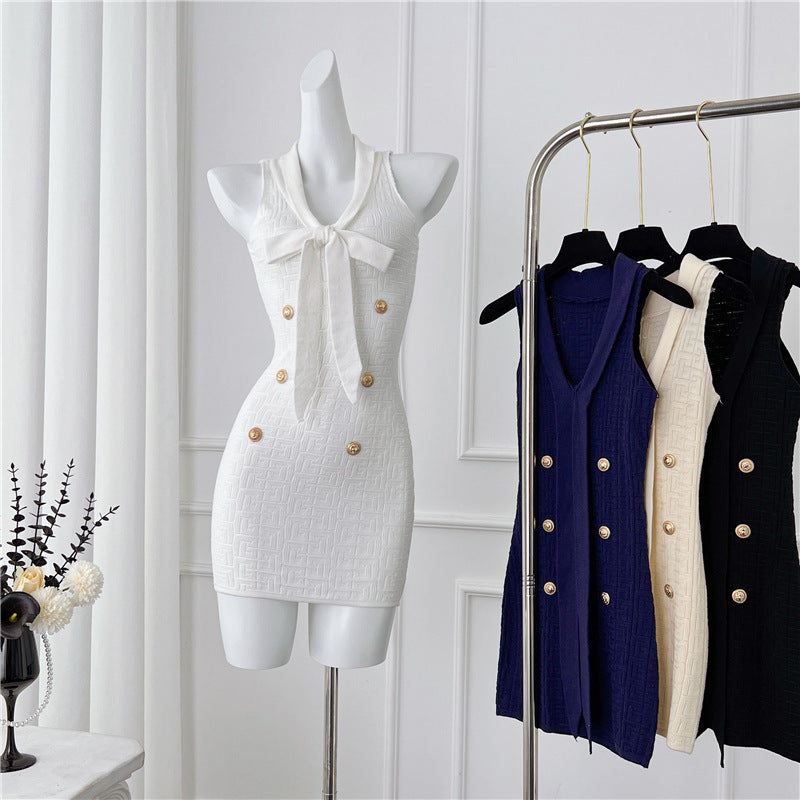 Vestido (Saia) de Malha Elegante Feminino | Estilo Casual Chique | Gola Média | Múltiplas Cores | Leano Shop