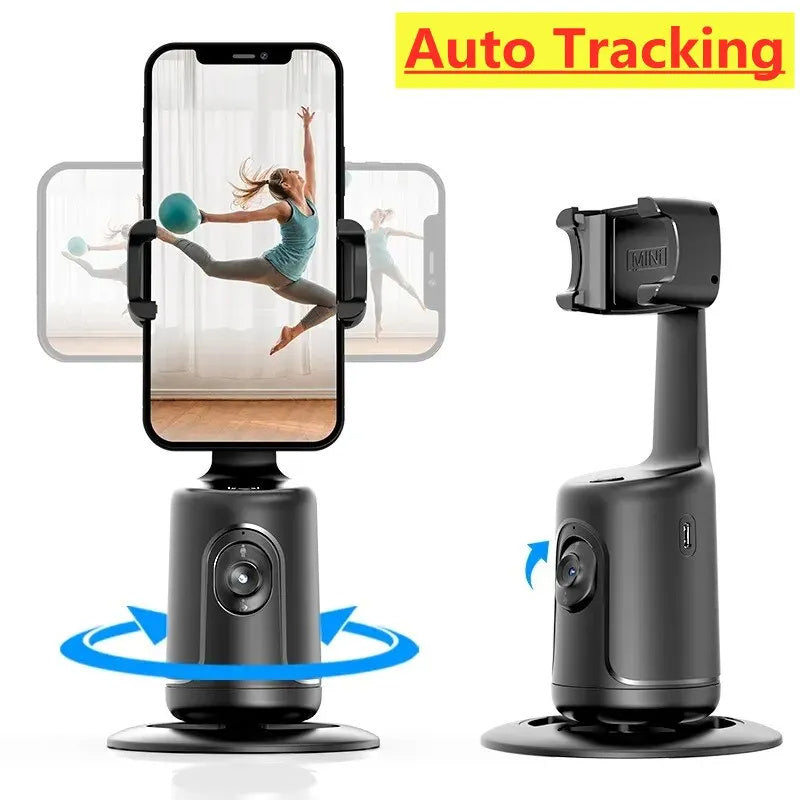 Gimbal Inteligente 360° com Rastreamento Facial AI | Suporte Automático para Vlogs e Lives
